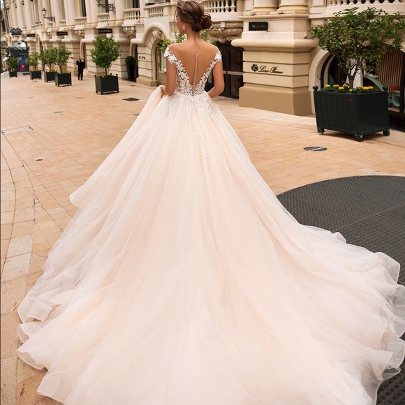 Viero Bridal “Audree” Custom Wedding Dress with Lace Detail - Picture 7 of 8